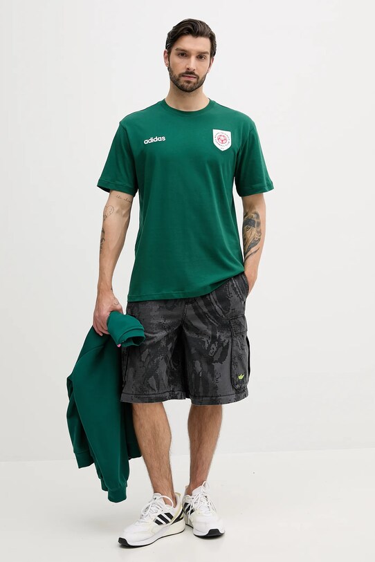 adidas Originals tricou din bumbac Graphic Tee JX3057 verde AW25