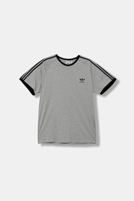 Βαμβακερό μπλουζάκι adidas Originals 3-Stripes βαμβάκι γκρί JY1369