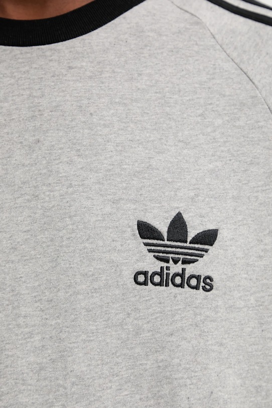 adidas Originals pamut póló 3-Stripes JY1369 szürke