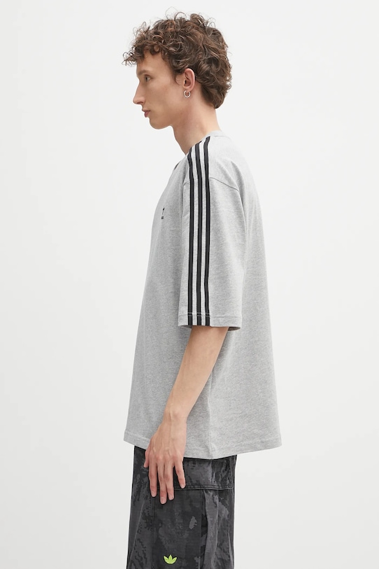 adidas Originals tricou din bumbac Oversize Tee JY1395 gri AW25