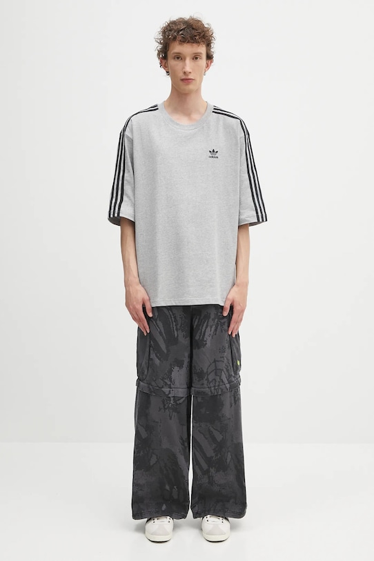 adidas Originals tricou din bumbac Oversize Tee JY1395 gri