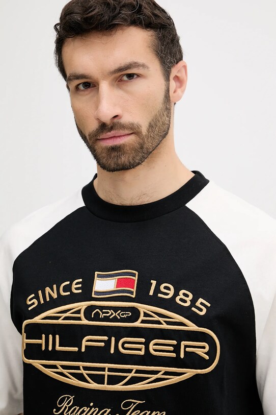Bavlnené tričko Tommy Hilfiger x F1 THE MOVIE čierna MW0MW41389
