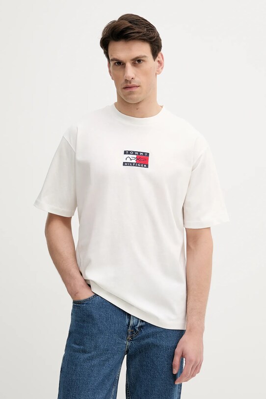 Tommy Hilfiger tricou din bumbac x F1 THE MOVIE imprimeu alb MW0MW41391