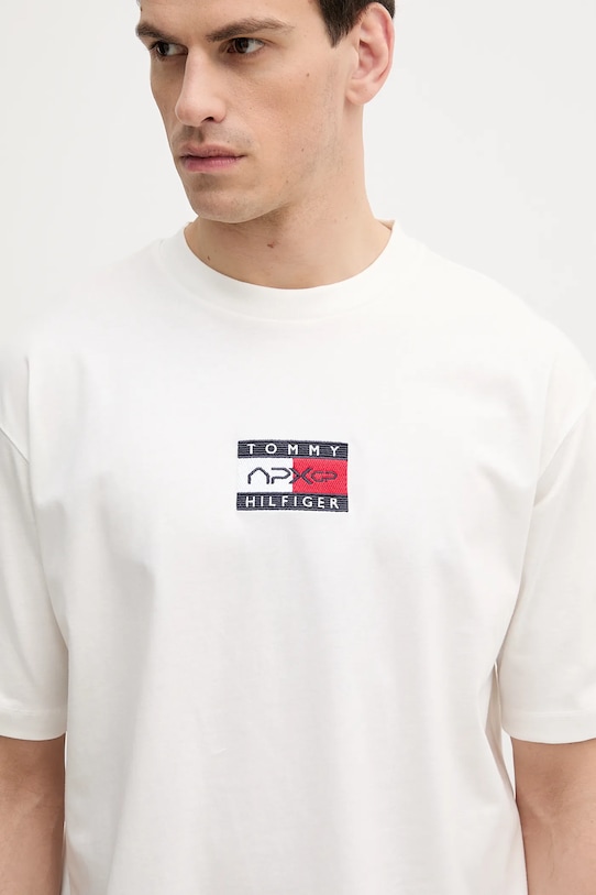 Bavlnené tričko Tommy Hilfiger x F1 THE MOVIE biela MW0MW41391