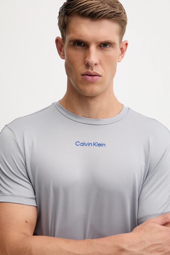 Tréningové tričko Calvin Klein Performance sivá LVGMF5K101