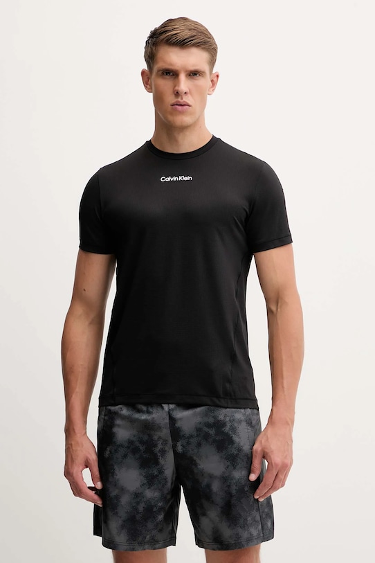 Tréningové tričko Calvin Klein Performance jednofarebný čierna LVGMF5K101