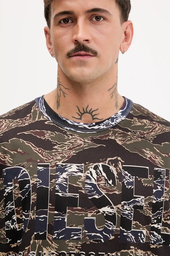 Хлопковая футболка Diesel T-BOXT-T22 зелёный A19343.0AJFJ