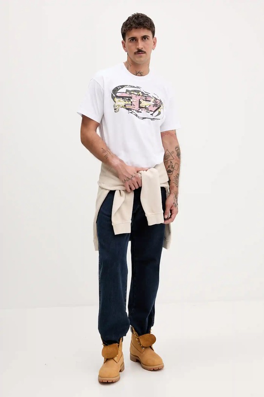 Бавовняна футболка Diesel T-NORM-T11 A19571.0PLAT білий AW25