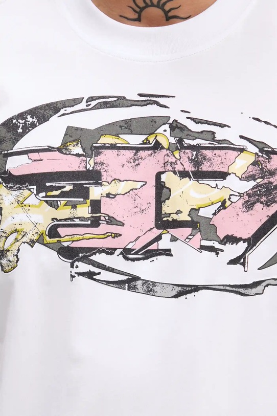 Бавовняна футболка Diesel T-NORM-T11 A19571.0PLAT білий