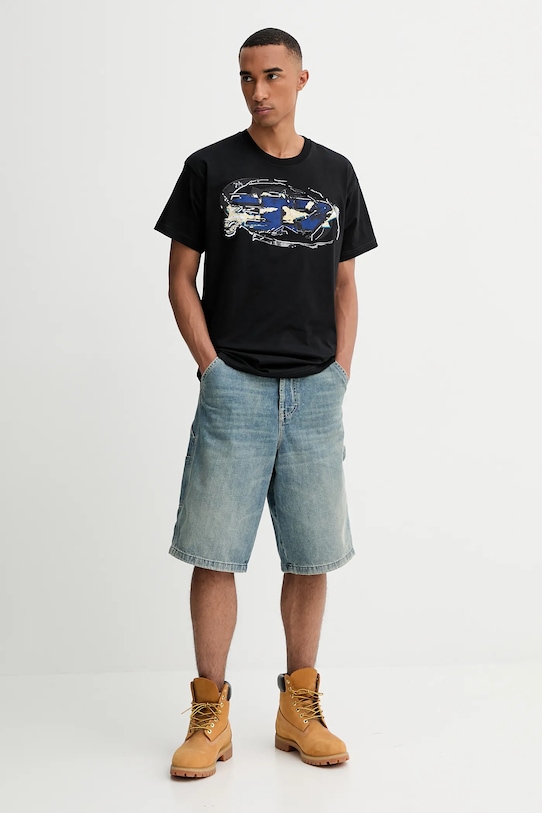 Diesel tricou din bumbac T-NORM-T11 A19571.0PLAT negru AW25