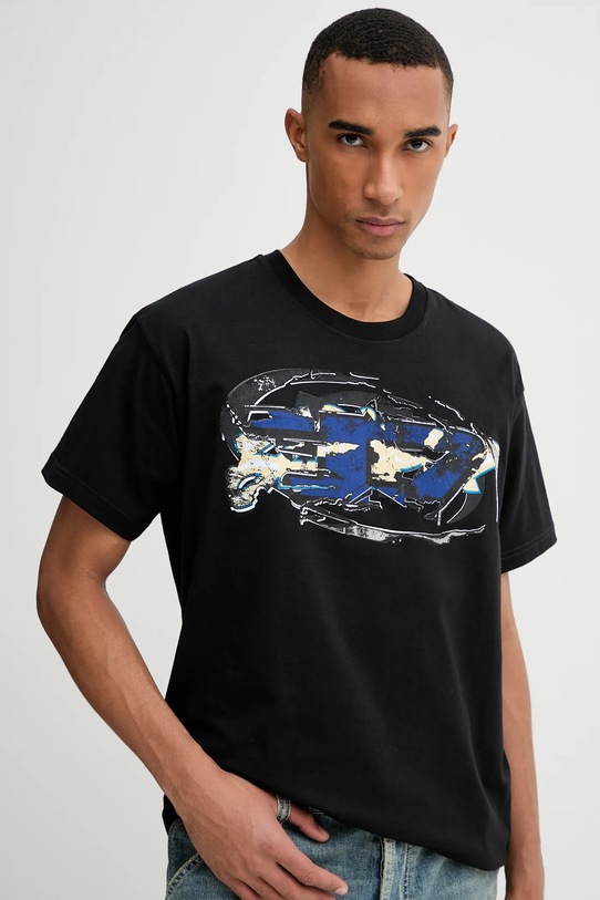 Diesel tricou din bumbac T-NORM-T11 negru A19571.0PLAT