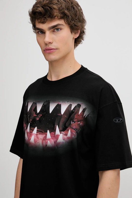 Diesel t-shirt bawełniany T-BOXT-T21 czarny A19617.0PLAT
