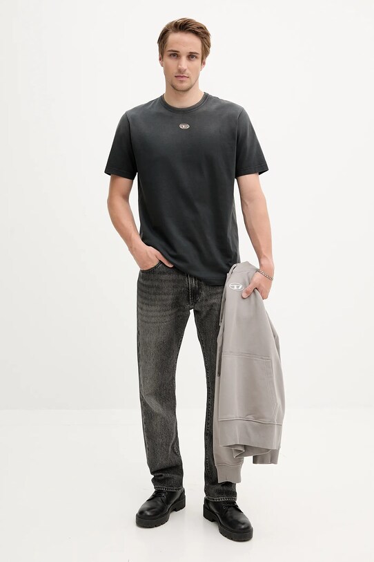Diesel t-shirt bawełniany T-ADJUST-T1 A19630.0CHBI czarny AW25