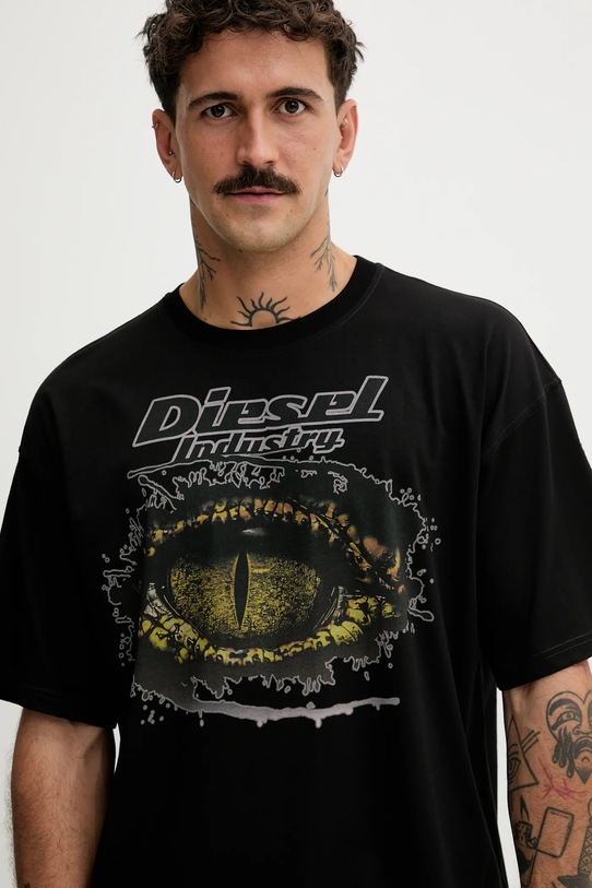 Diesel t-shirt bawełniany T-BOXT-T25 czarny A19640.0PLAT