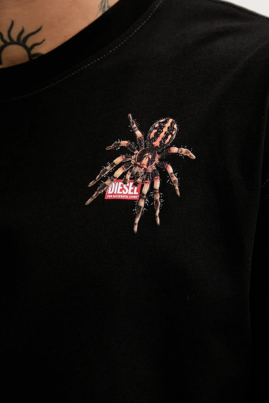Diesel t-shirt bawełniany T-NORM-SPIDER A19662.0QIAM czarny