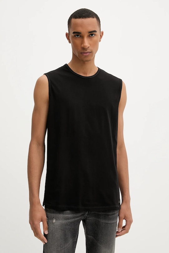 Bavlnené tričko Diesel TOM-UTLT-2PACK 2-pak jednofarebný čierna A19307.0LIAD