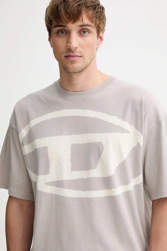 Diesel t-shirt bawełniany T-BOXT-BLEACH szary A14872.0QKAS