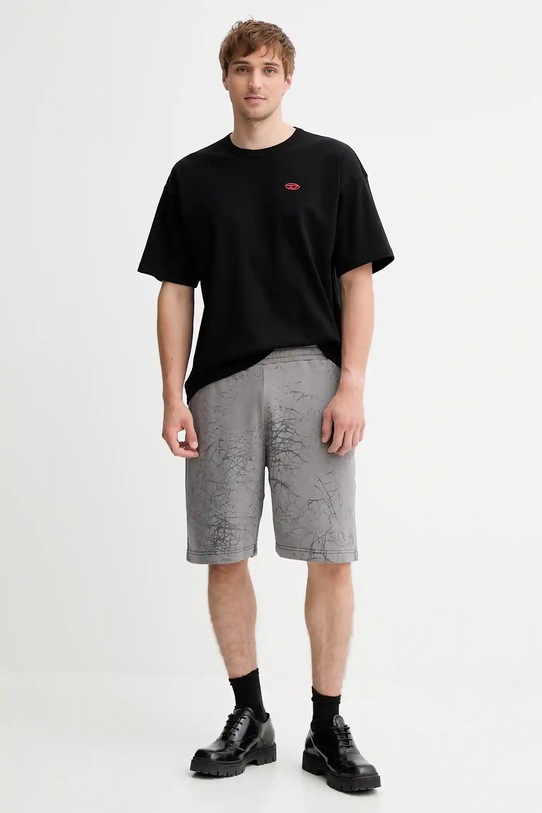Diesel t-shirt bawełniany T-BOXT-T6 A18535.0AIJU czarny AW25