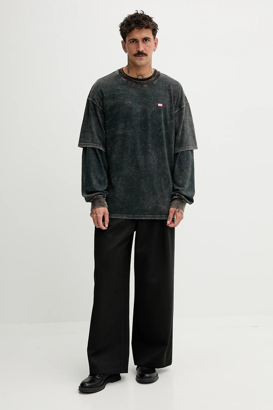 Diesel t-shirt bawełniany T-BOXT-T4 A18643.0AGBY szary AW25
