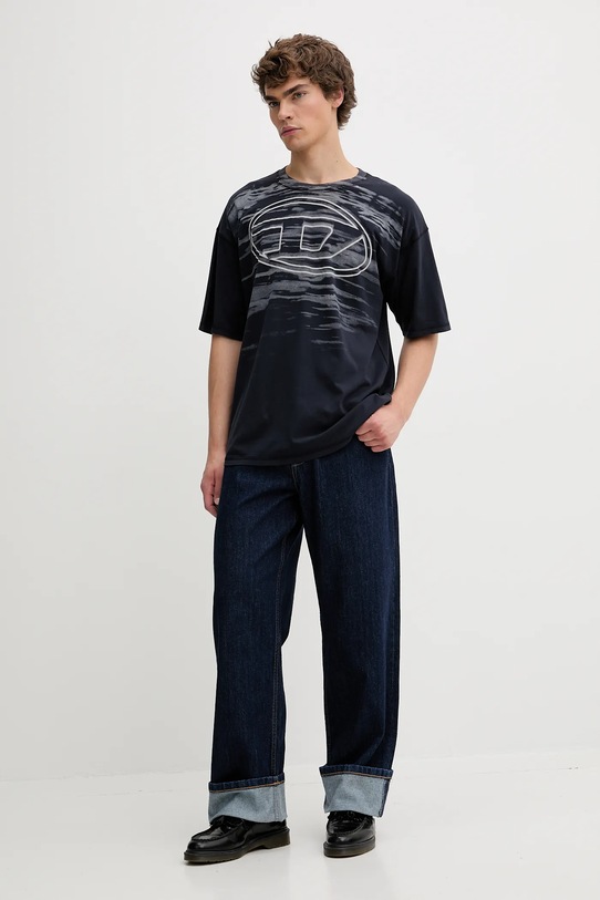 Diesel t-shirt bawełniany T-BOXT-T5 A18653.0AGCA granatowy AW25