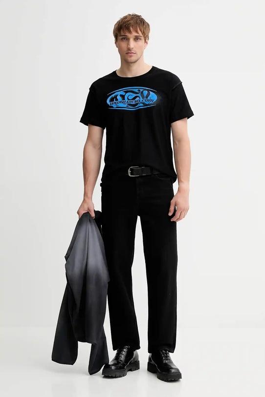 Diesel t-shirt bawełniany T-NORM-T1 A18660.0QKAP czarny AW25
