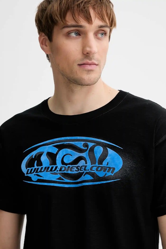 Diesel t-shirt bawełniany T-NORM-T1 czarny A18660.0QKAP