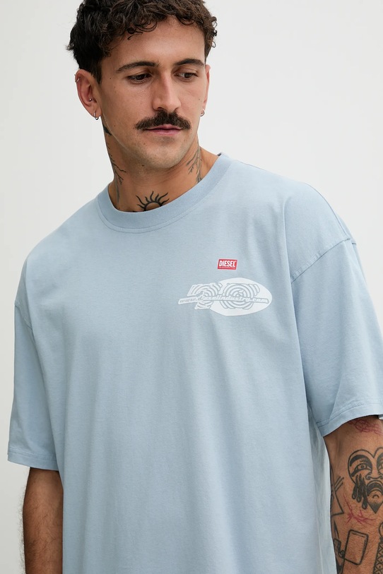 Diesel t-shirt bawełniany T-BOXT-T23 niebieski A18731.0PLAT