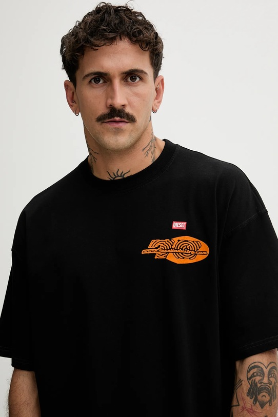 Diesel t-shirt bawełniany T-BOXT-T23 czarny A18731.0PLAT
