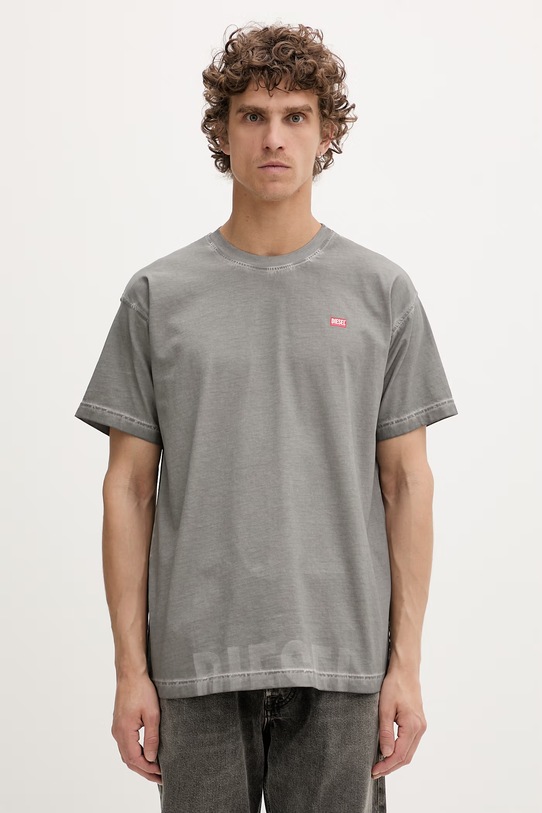 Diesel t-shirt męski bawełniany T-NORM-T7 szary A18739.0IKBQ