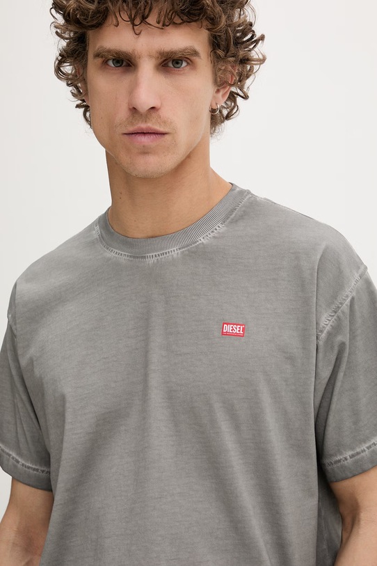 Diesel t-shirt męski bawełniany T-NORM-T7 szary A18739.0IKBQ