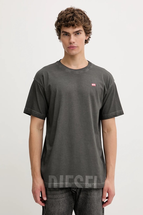 Diesel t-shirt bawełniany T-NORM-T7 nadruk szary A18739.0IKBQ