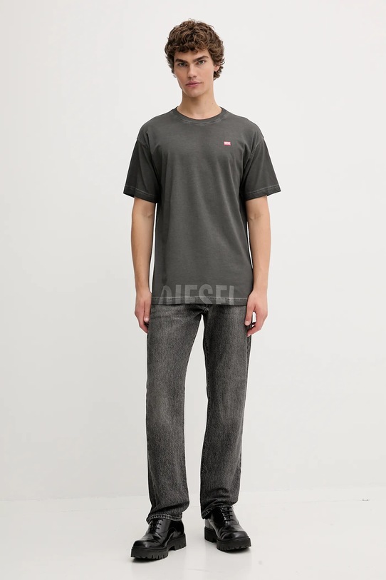 Diesel t-shirt bawełniany T-NORM-T7 A18739.0IKBQ szary AW25