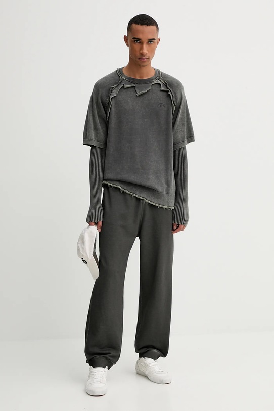 Diesel bluza bawełniana K-PETRO A18898.0NKCQ szary AW25