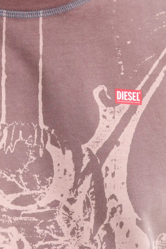 Diesel t-shirt bawełniany T-BOXT-T13 A19314.0KIBW brązowy