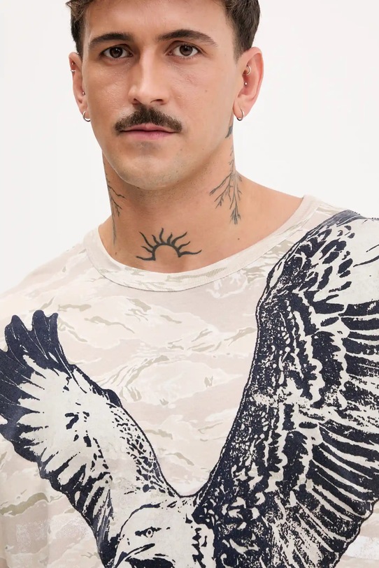 Diesel tricou din bumbac T-BOXT-T14 bej A19317.0DLBM