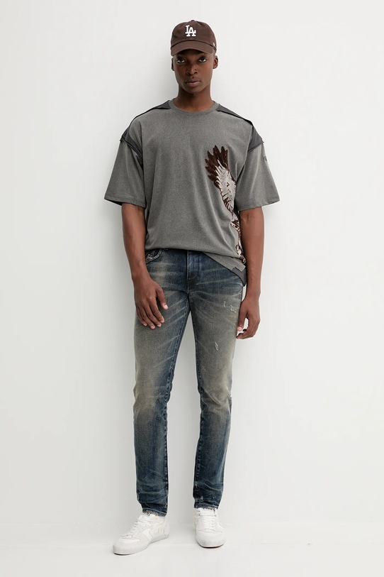 Diesel t-shirt bawełniany T-BOXT-PEELOFF A19321.0KIBX szary AW25