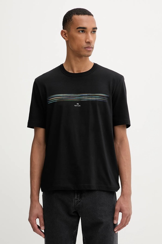 PS Paul Smith t-shirt in cotone sovrastampa nero M2R.220X.TP5447