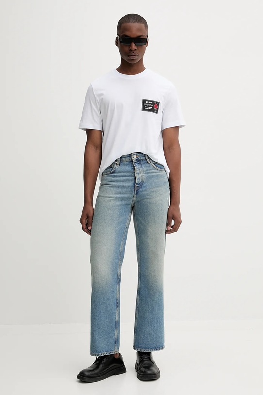 MSGM t-shirt bawełniany 3940MM118.257798 biały AW25