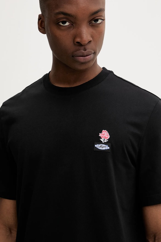 MSGM t-shirt bawełniany czarny 3940MM117.257798