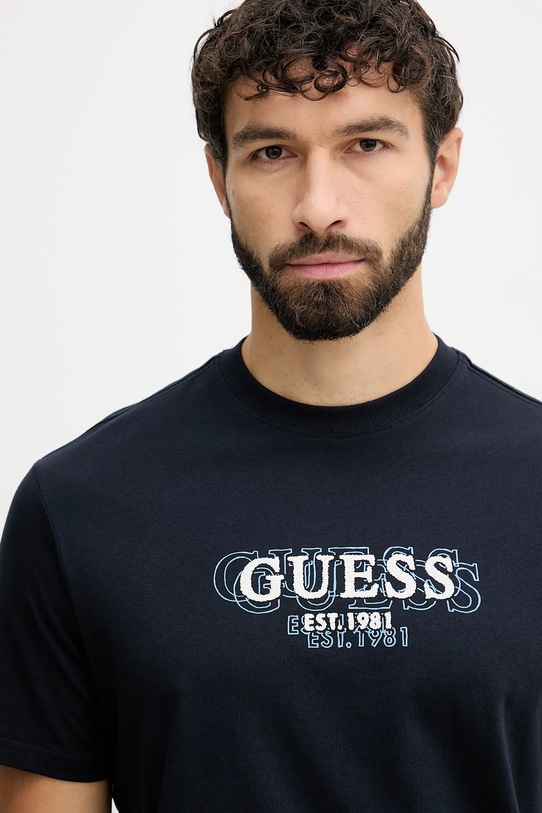 Guess t-shirt bawełniany granatowy M5BI05.I3Z14