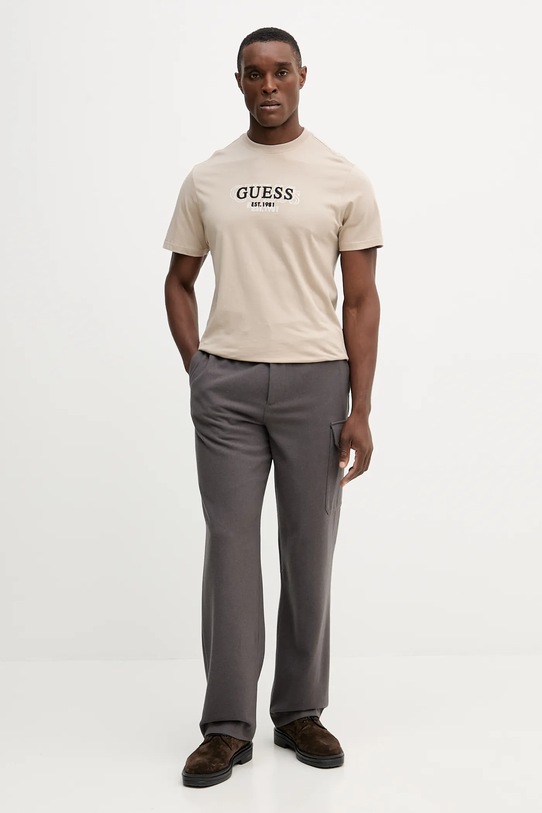 Guess t-shirt bawełniany M5BI05.I3Z14 beżowy NC25
