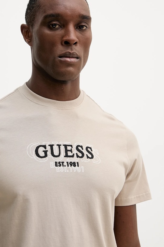 Guess t-shirt bawełniany beżowy M5BI05.I3Z14