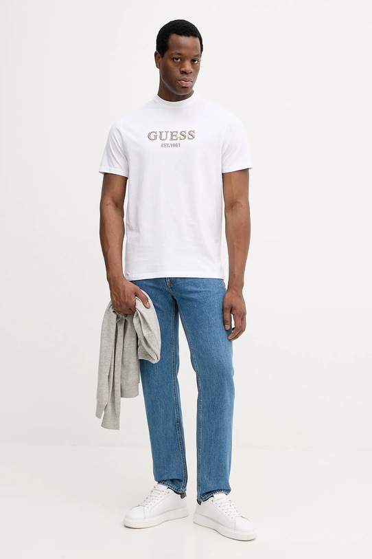 Βαμβακερό μπλουζάκι Guess M5BI09.K8FQ4 λευκό NC25