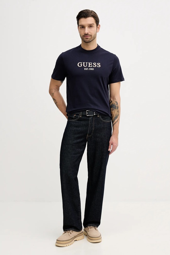 Guess t-shirt bawełniany M5BI09.K8FQ4 granatowy NC25