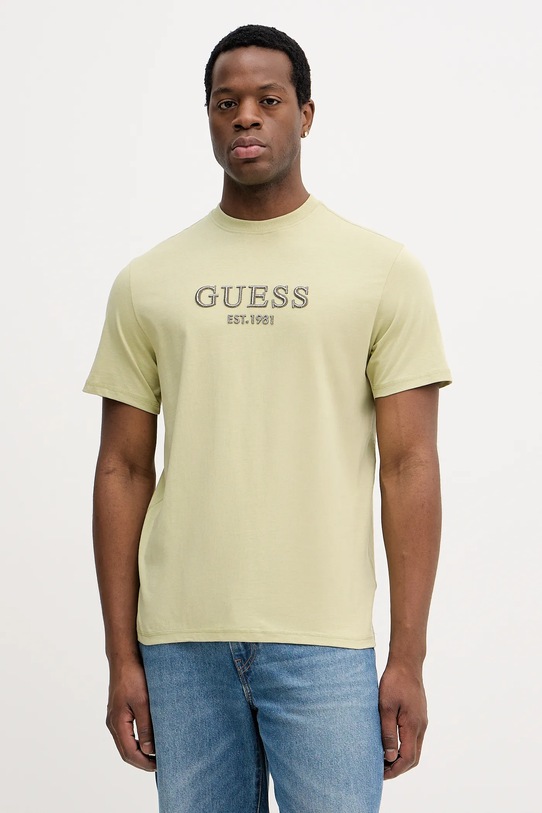 Guess t-shirt bawełniany regular zielony M5BI09.K8FQ4