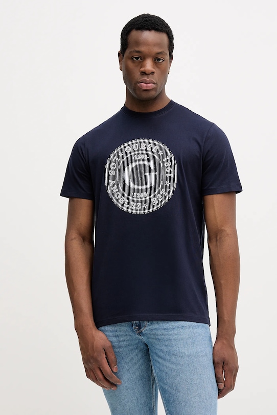 Guess t-shirt bawełniany regular granatowy M5BI15.K8FQ4