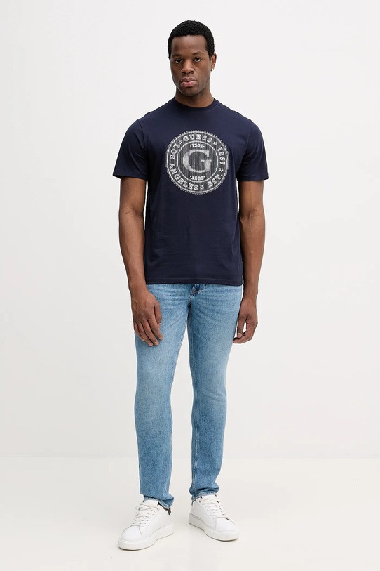 Guess t-shirt bawełniany M5BI15.K8FQ4 granatowy AW25