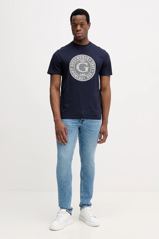 Guess t-shirt bawełniany M5BI15.K8FQ4 granatowy AW25
