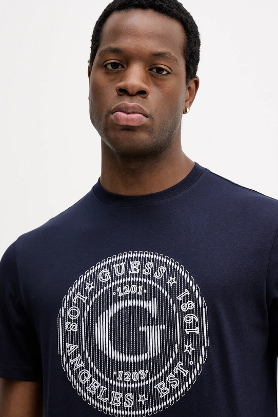 Guess t-shirt bawełniany granatowy M5BI15.K8FQ4