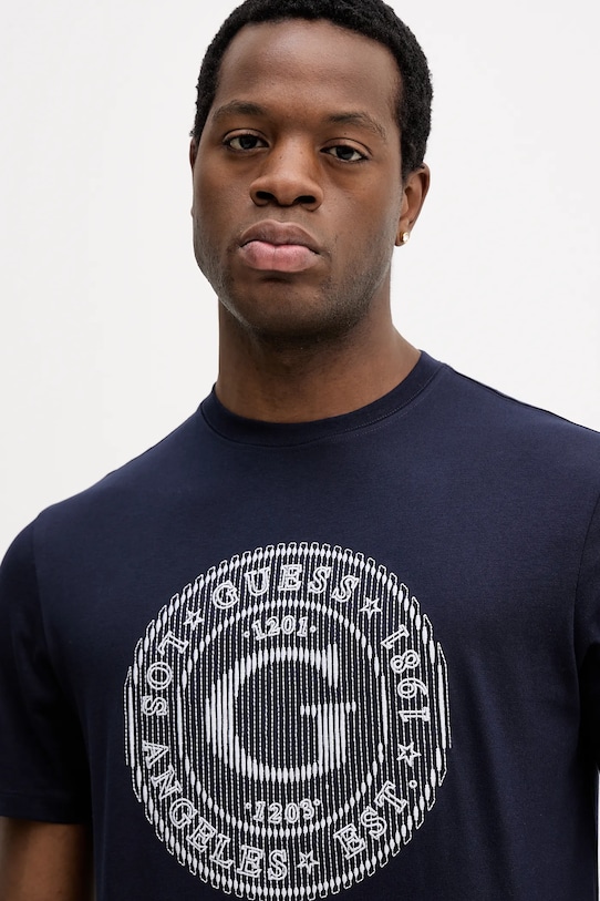 Guess t-shirt bawełniany granatowy M5BI15.K8FQ4